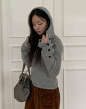 Sibyu Button Fleece Brushed Hoodie