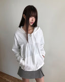 Nova Flower Lace Hooded Zip-up