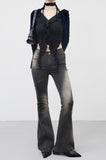 Romenin String Frill Unbalanced T-Shirt