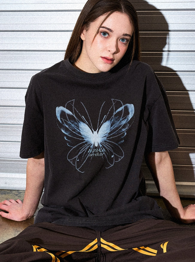 【VETEZE】25SS★ AubeA X-ray Butterfly Pigment T-shirt AUBEA X-RAY BUTTERFLY PIGMENT HALF T (3color) - VETEZE | 60