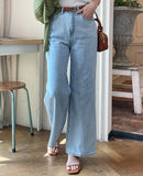Raven Summer Cool Banding Wide Denim Pants