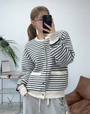 Laber Waffle Stripe Cardigan