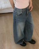 Kaol Washing Wide Balloon Denim Pants