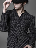 Tribe shirring check shirt