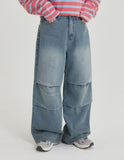 [BAONHAUS] Remill Parachute Washed Wide Denim Pants