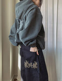flame embroidered Carpenter Pants