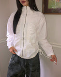 Puhi Ribbon Shirring Windbreaker Zip-up