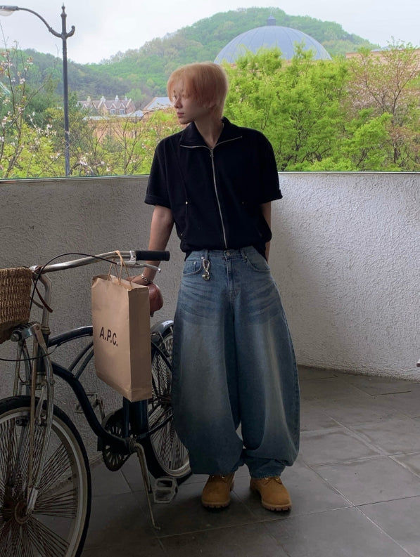 【DISCERNMENT】Jet Washing Balloon Denim Pants DISCERNMENT (ディーサーメント) - ジェットウォッシュ加工