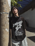Starry Printing See-through Short Sleeve Knit