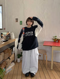 [unisex] Kiruko String Fleece Color Matching Lettering Sweatshirt