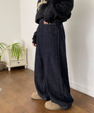 Arui brushed denim wide pants