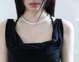 pearl heart loop necklace