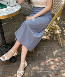 Herrit Seersucker Stripe Long Skirt