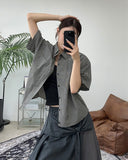 Luper crop check shirt