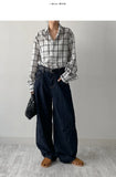 Wrinkle Check Overfit Shirt