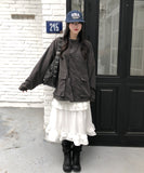 Dusty Pocket String Field Bomber Jacket