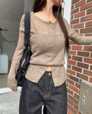 Duran V-neck Layered Bustier Cardigan