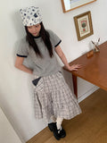 Shuning Check Pocket Midi Skirt