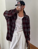Posi smooth overfit checked shirt