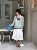 Fiumi Frill Shirring Midi Banding Skirt