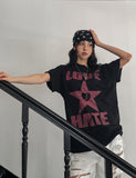 Hate Love Printing Over Short Sleeve