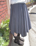 Badin Check Banding Midi Skirt