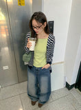 Bahiu Washing Wide Denim Pants