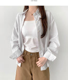 Striped loose fit long sleeve shirt