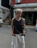 Rough damage layered sleeveless