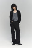 MIXED KNIT WIDE PANTS