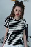 Stripe CROP Ringer Tee