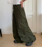 Hutin Nylon Cargo Wide Pants
