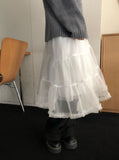 Banna Tiered Frill Tulle Unbalance Skirt
