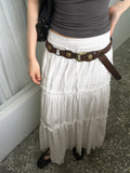 Razelle Bohemian Lace Banding Strap Tiered Long Skirt
