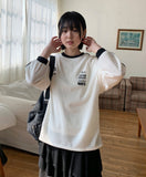 Hedem Track Lettering Over Knit Long Sleeve Tee