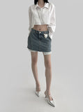 Roche Out Pocket Denim Skirt