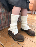 Woody wood button knit leg warmers
