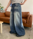 Shari Summer Washing Wide Denim Pants