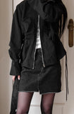 Midi Unbalance Denim Skirt