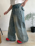 Meiku Carina Pocket Washed Denim Pants