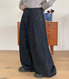 Renter Belt Denim Wide Pants