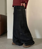 Hukel Curved Raw Denim Balloon Wide Pants