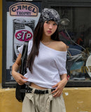 [U-BASIC] Summer Daily Boat Neck Loose Short Sleeve