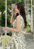 Hazel Pattern Sleeveless String One Piece