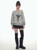 TAKE ME One-Shoulder Sweatshirt