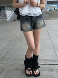 Dean Vintage Washing Denim Low Shorts