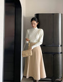 Siend Buckle Brushed Flared Skirt