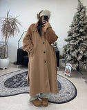 Aren Wool Raglan Belted Long Coat