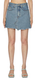 Blue denim short skirt