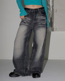 Shirtle Washing Blue Wide Denim Pants